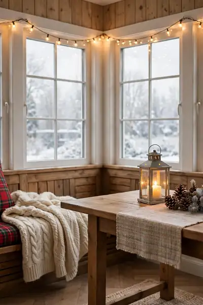 Cozy winter breakfast nook