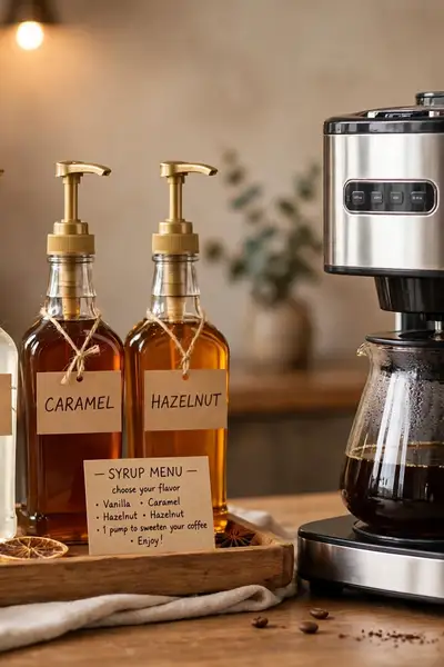 Cafe style syrup station