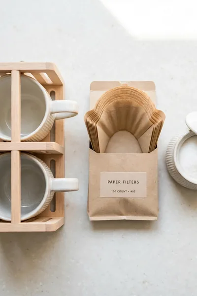 Coffee bar essentials laid out