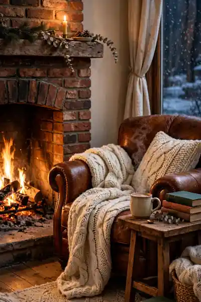 fireplace side reading spot