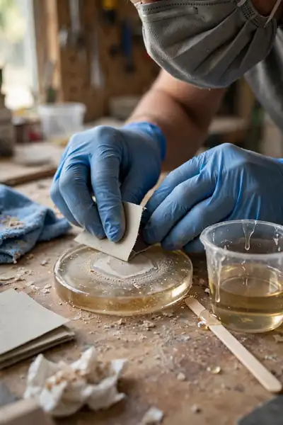 sanding a tacky resin surface before recoating