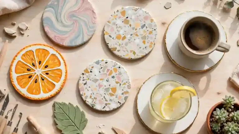 air dry clay coasters