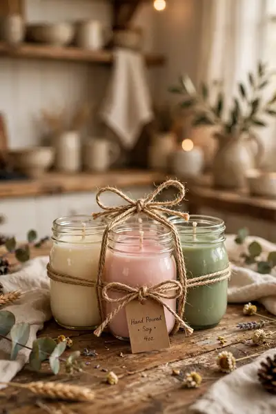 mini mason jar candle trio
