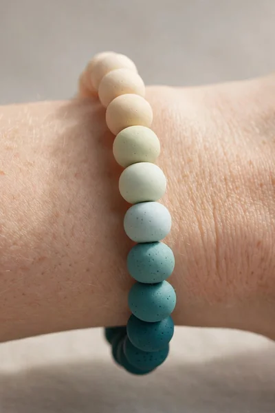 Ombre gradient bead bracelet in teal