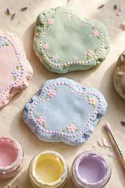 Painted clay diffuser stones