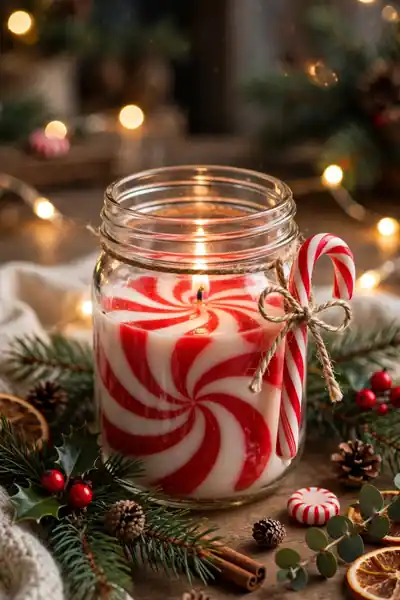 peppermint christmas candle