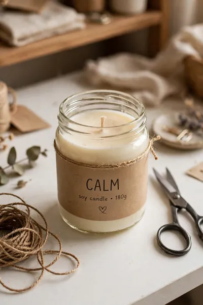 personalized label candle gift
