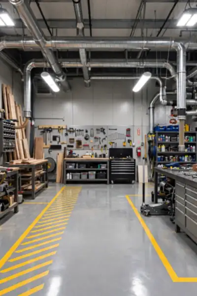 Professional zoned garage workshop