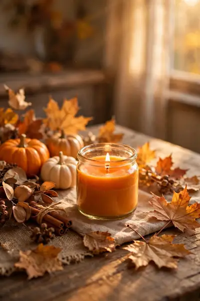 pumpkin spice fall candle