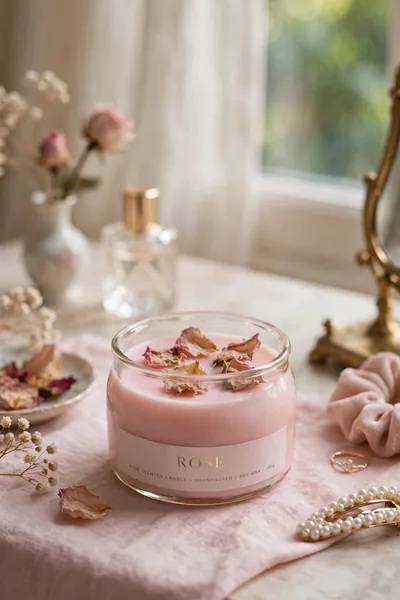 rose petal candle gift