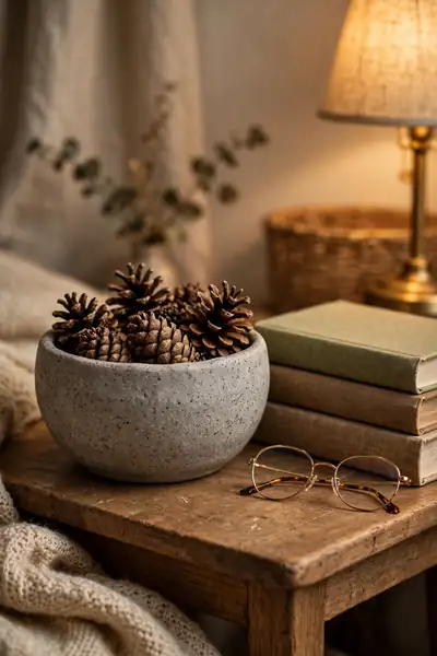 Speckled stone look clay bowl in soft grey tones