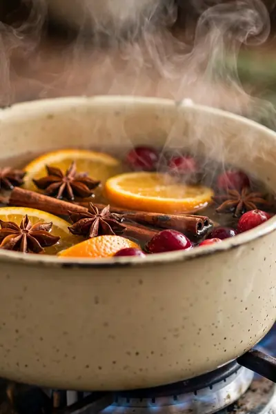 Simmering winter potpourri pot