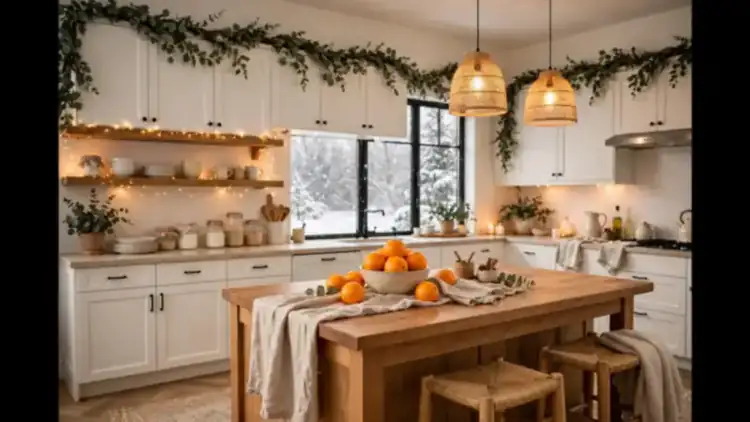 Winter kitchen decor hero styled shot