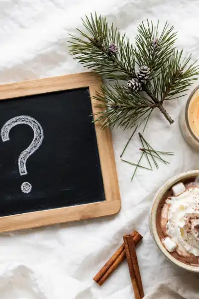 Winter kitchen questions flat lay